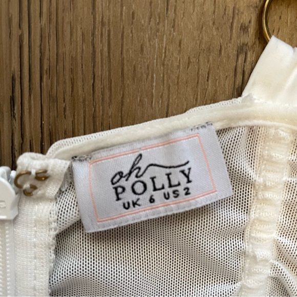 Oh Polly Sheer Mesh Underwired Mini Dress in White - Picture 4 of 5